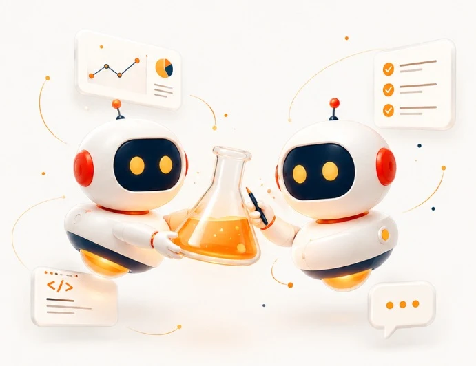 Dos robots de LIBERA probando una solución digital en el laboratorio